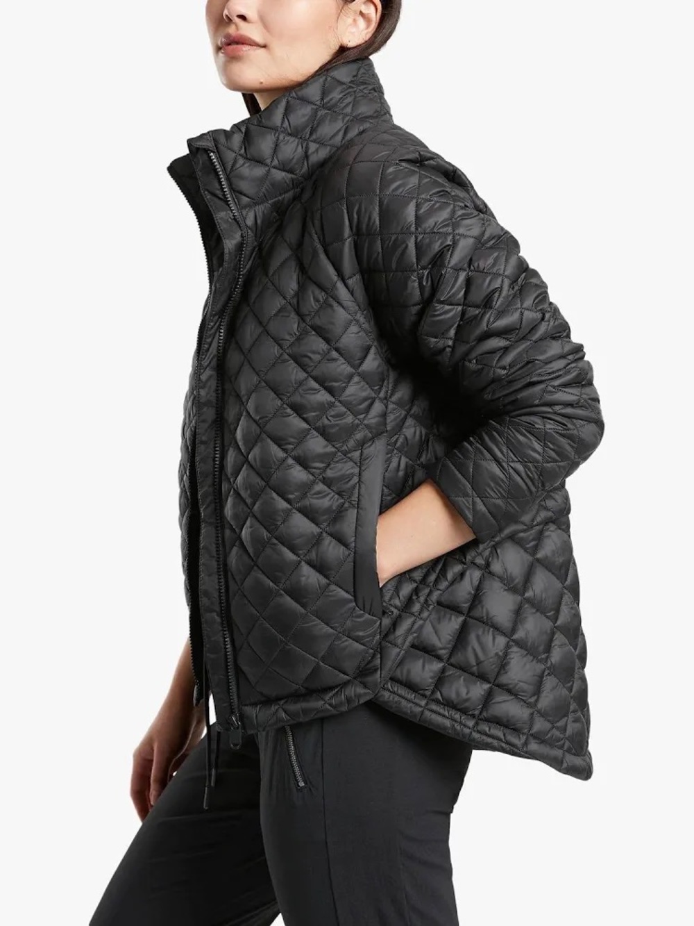 Athleta whisper featherless Quilted Black Puffer Jacket